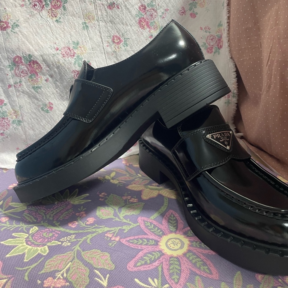 Prada Triangular Logo Loafers - Picture 5 of 6